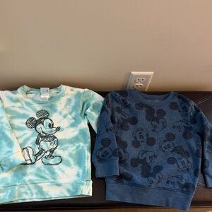 Disney Mickey Mouse Kids Sweatshirt Set - Blue and Green Tie-Dye